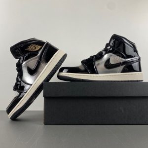 AJ1 Mid Black Metallic Silver Sail Metallic Gold FZ39380-001