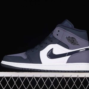 New Arrival AJ1 Mid Obsidian 554724-445