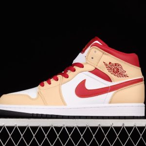 AJ 1 Mid Beige White Red 554724-201