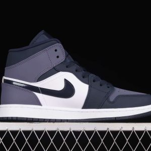 New Arrival AJ1 Mid Obsidian 554724-445