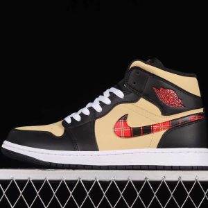 New Arrival AJ1 Mid DZ5329-001 Tartan Swoosh