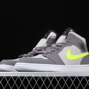 New Arrival AJ1 Mid 554724-072 Grey Volt