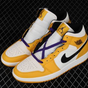 New Arrival AJ1 Mid 852542-700 Lakers