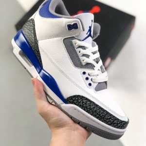 New Arrival AJ 3 Retro Pure White 136064 111 Blue AJ3049 10