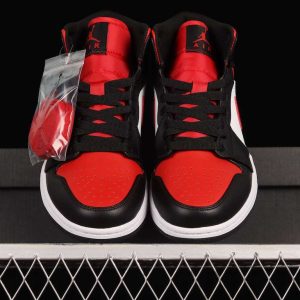 New Arrival AJ1 MID 554724 079 Black White Red (2)