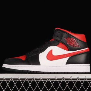New Arrival AJ1 MID 554724 079 Black White Red (3)