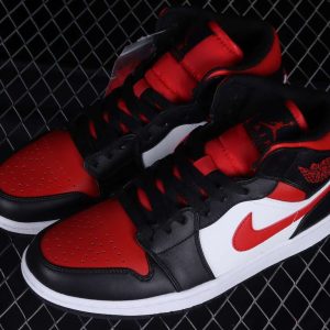 New Arrival AJ1 Mid 554724-079 Black White Red