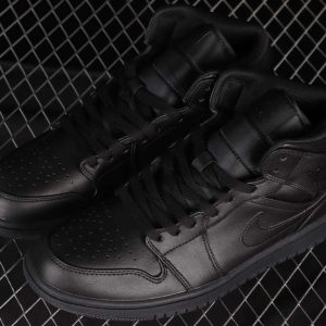 New Arrival AJ1 MID 554724 093 All Black