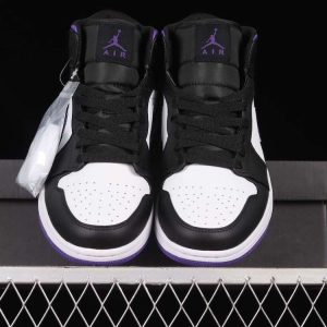 New Arrival AJ1 MID 554724 095 Black White Purple (2)