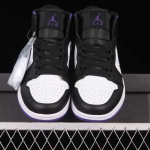 New Arrival AJ1 MID 554724 095 Black White Purple (2)
