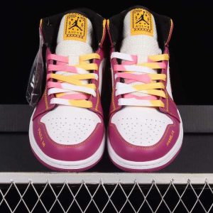 New Arrival AJ1 Mid DC0350-100 Day of the Dead white yellow powder