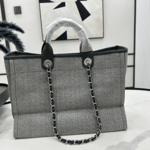 CN Deauville Tote Canvas Bag Light Grey For Women A66941