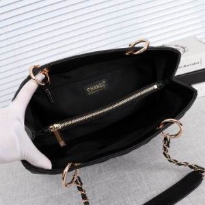 CN Classic Tote Bag Gold Toned Hardware Black For Women