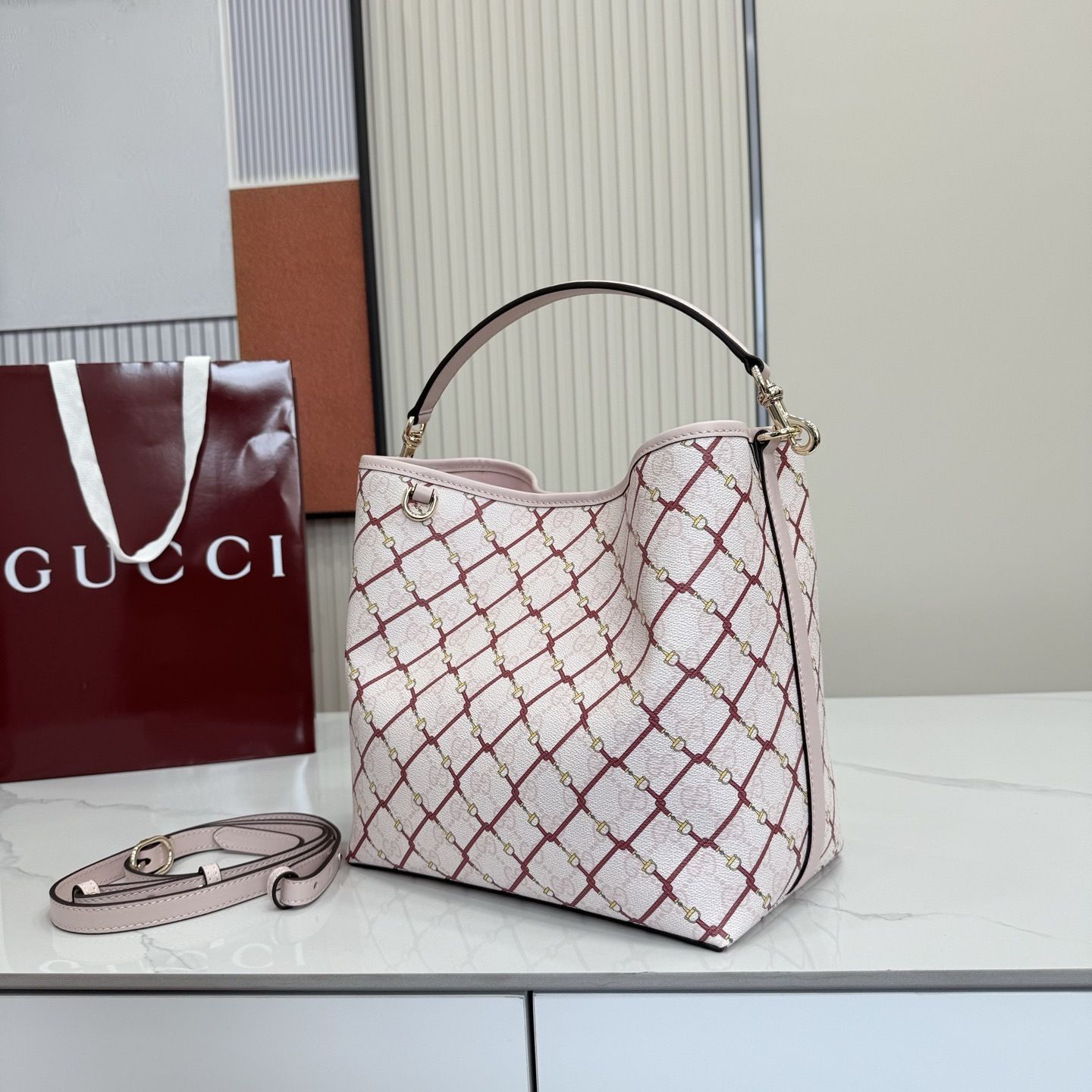 GG Emblem Small Bucket Bag 815103 GG Emblem Small Bucket Bag 815103