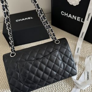 CN Classic Handbag with Silver Hardware in Black for Women A01112