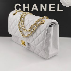 CN Classic Handbag Gold Toned Hardware White For Women A01112