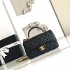 CN Mini Flap Bag With Top Handle Black For Women QA