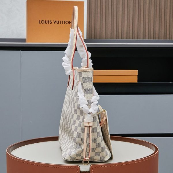 LV Neverfull GM Tote Bag Damier Azur Canvas Beige For Women N41360 PA