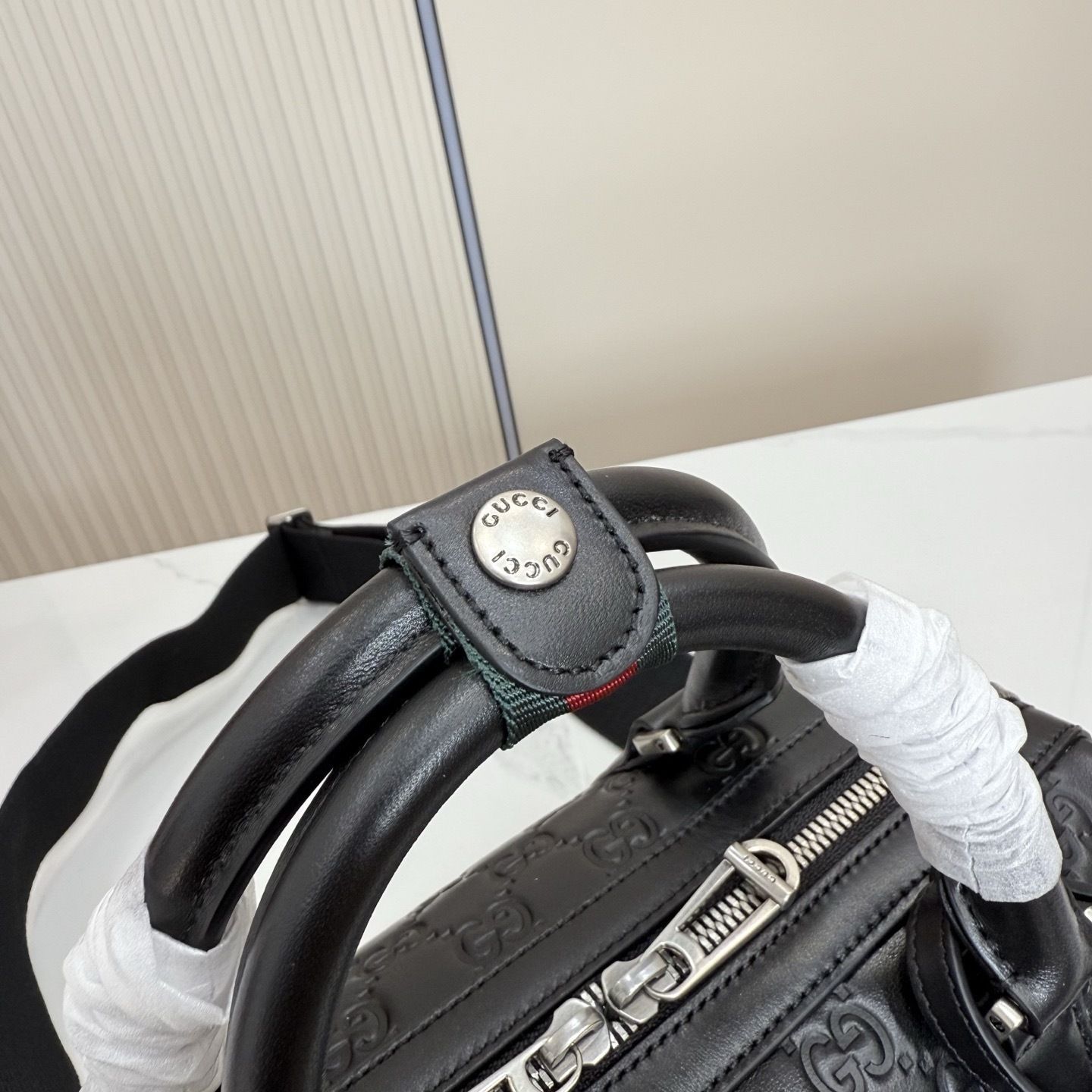 GG Emblem Small Duffle Bag 855789 GG Emblem Small Duffle Bag 855789