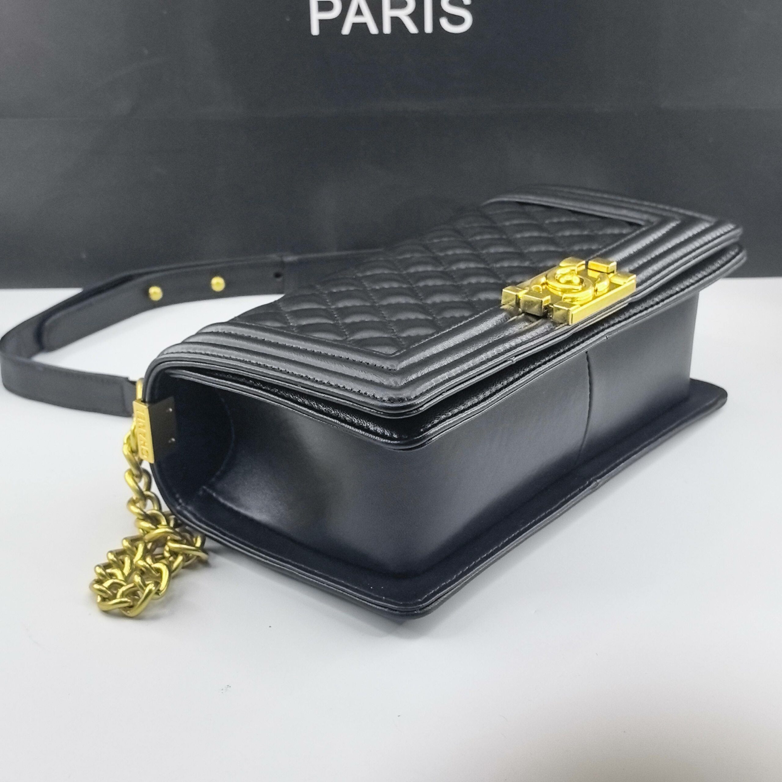 CN Boy Handbag Gold Toned Hardware Black For Women A67086 CN Boy Handbag Gold Toned Hardware Black For Women A67086