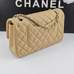 CN Classic Handbag Silver Hardware Beige For Women A01112 2 5f6e5edf result