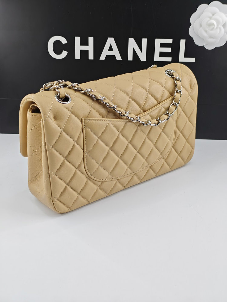 CN Classic Handbag Silver Hardware Beige For Women A01112 CN Classic Handbag Silver Hardware Beige For Women A01112