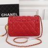 CN Flap Bag With CC Ball On Strap Red For Women QA