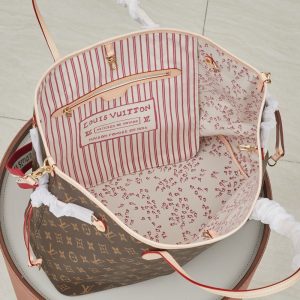 LV Neverfull GM Tote Bag Monogram Canvas Rose Ballerine Pink For Women