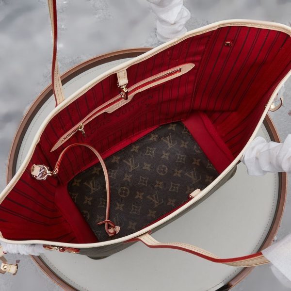 LV Neverfull GM Tote Bag Monogram Canvas Red for Women M41181 PA