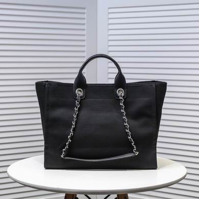 CN Large Deauville Pearl Tote Bag Black For Women A66941 CN Large Deauville Pearl Tote Bag Black For Women A66941