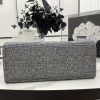 CN Deauville Tote Bag in Raffia Canvas, Black/White for Women QA
