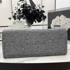 CN Deauville Tote Bag in Raffia Canvas, Black/White for Women 3 706aa7f7