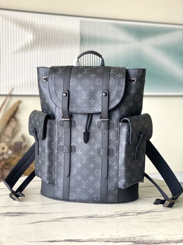 LV Christopher MM Backpack Grey For Men PA
