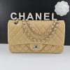 CN Classic Handbag Silver Hardware Beige For Women A01112 QA