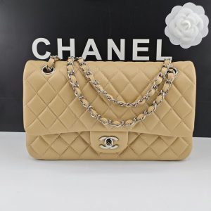 CN Classic Handbag Silver Hardware Beige For Women A01112 3 8440b936 result