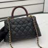 CN Medium Flap Coco Bag With Top Handle Black For Women A92990 QA