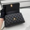 CN Medium Flap Coco Bag With Top Handle Black For Women A92990 QA