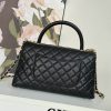 CN Medium Flap Coco Bag With Top Handle Black For Women A92991 QA CN Medium Flap Coco Bag With Top Handle Black For Women A92991 QA