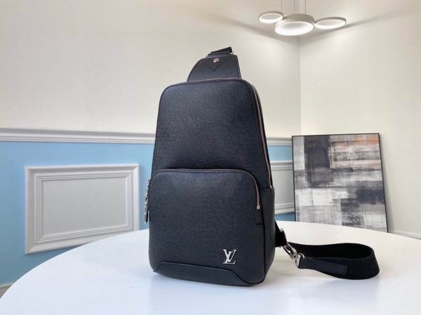 LV Avenue Sling Bag Taiga Black For Men M30443 PA LV Avenue Sling Bag Taiga Black For Men M30443 PA