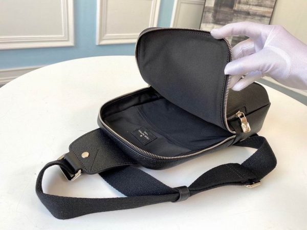 LV Avenue Sling Bag Taiga Black For Men M30443 PA LV Avenue Sling Bag Taiga Black For Men M30443 PA