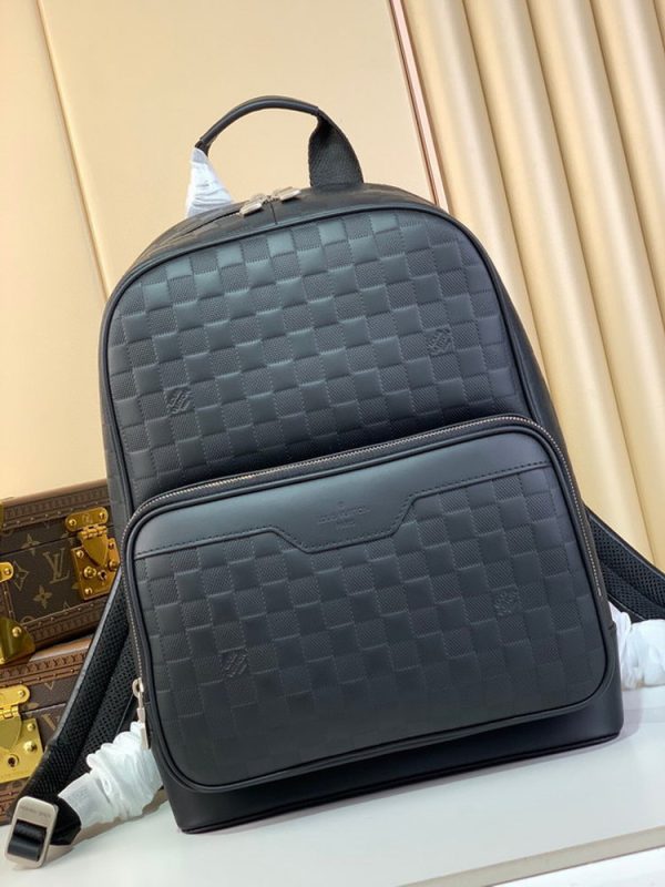 LV Campus Backpack Damier Infini Onyx Silver For Men N40306 PA