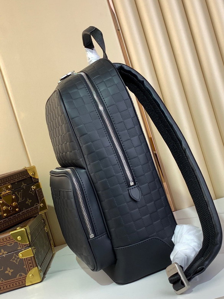 LV Campus Backpack Damier Infini Onyx Silver For Men N40306 LV Campus Backpack Damier Infini Onyx Silver For Men N40306