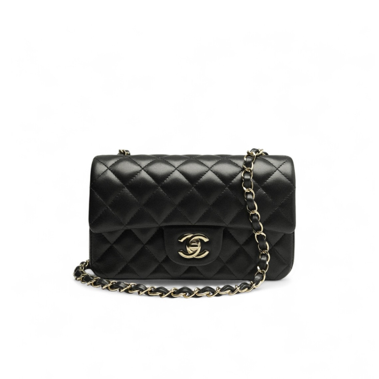 CN Classic Flap Bag Gold Toned Hardware Black For Women A01116