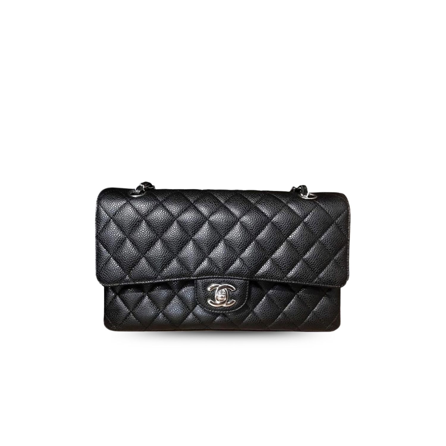 CN Classic Handbag with Silver Hardware in Black for Women A01112