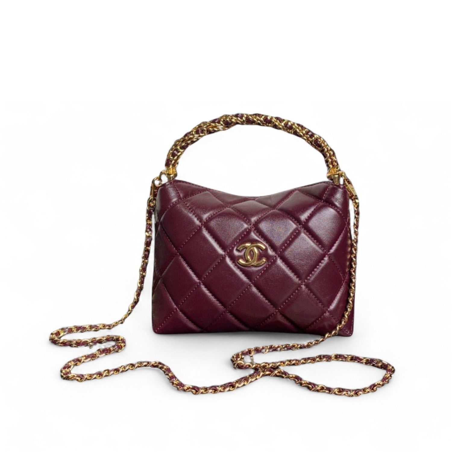 CN Clutch With Chain Burgundy For Women AP4189-B17675-NZG79