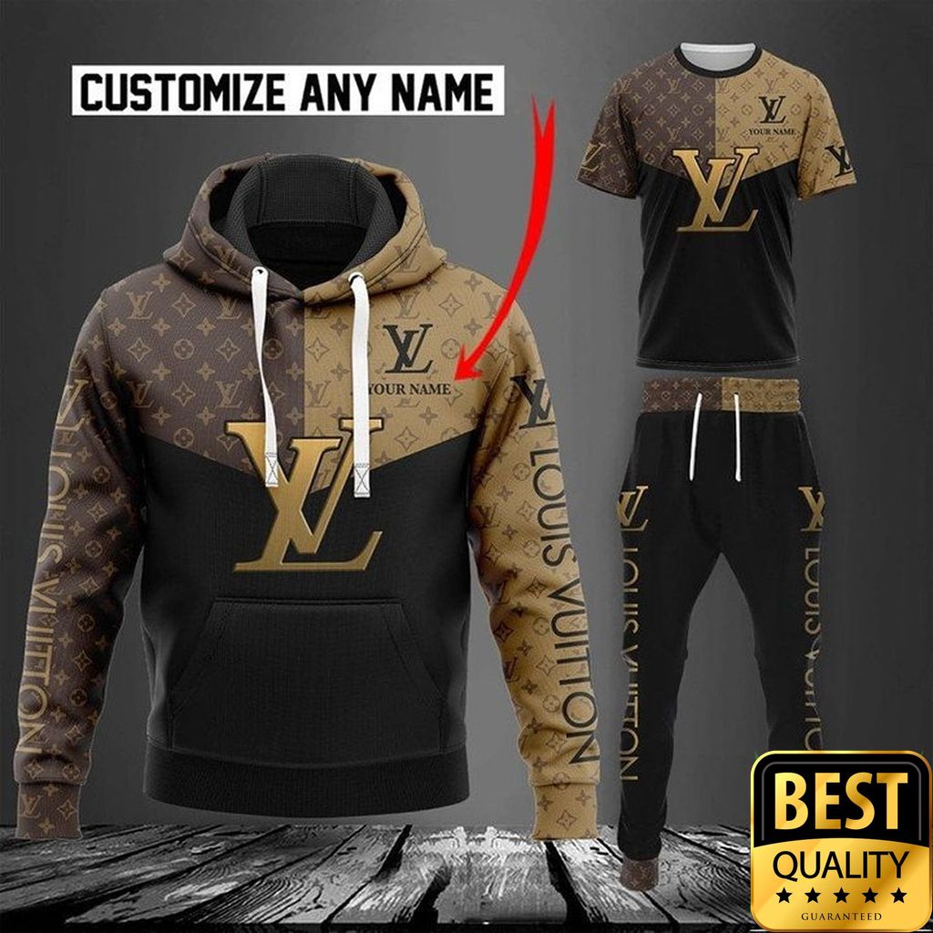 Customized Luxury Louis Vuitton With Logo Center Tshirt And 3D Shirt And Pants 085