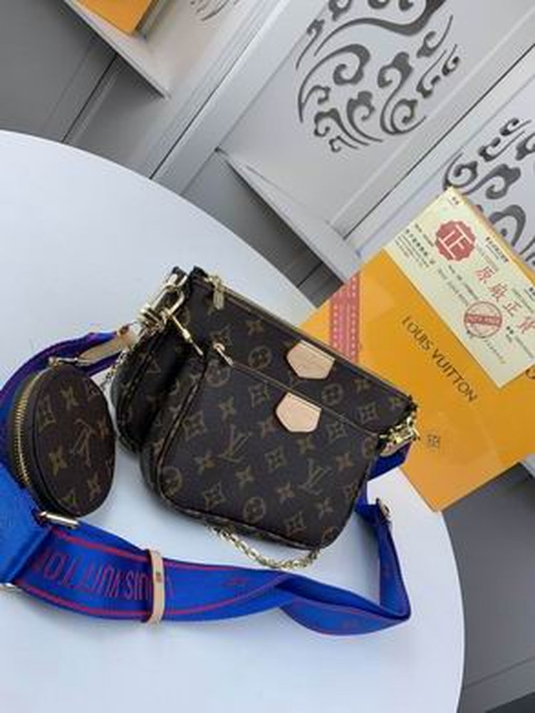 LV Multi Pochette Accessoires Monogram Canvas Blue For Women LV Multi Pochette Accessoires Monogram Canvas Blue For Women