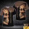 Luxury Louis Vuitton Brown And Black With Skull On The Right 3D Shirt 149