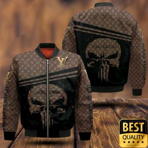 Luxury Louis Vuitton Brown With Monogram Skull Pattern And Name On Sleeve 3D Shirt 155