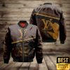 Luxury Louis Vuitton Dark And Light Brown With Logo On Chest 3D Shirt And Pants 157